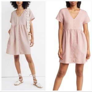Madewell Linen Button Front Minidress